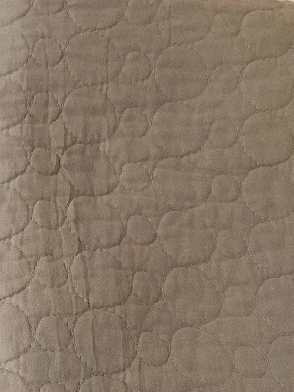 Taupe Quilted King Pillow Covers (2) Neutral Quilted Circle-Pattern